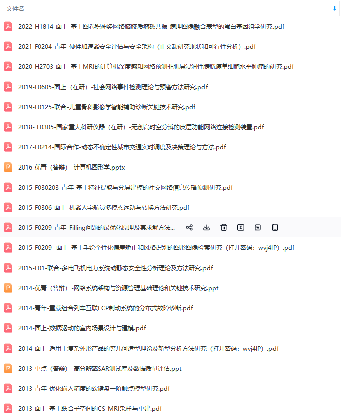 2022-2007年NSFC信息学部申报书暨2024年国自然申报参考资料