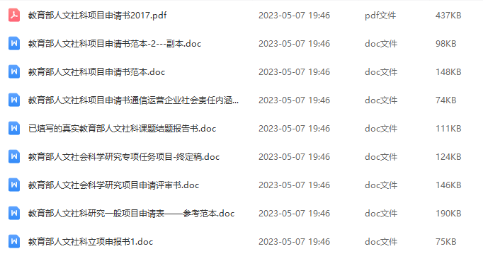 10万条国家社科基金立项清单和近100份申请书范本